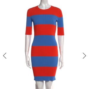 Tory Burch Bold Red and Blue Midi Dress
